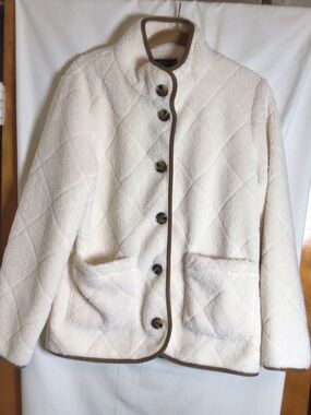 Lauren Ralph Lauren Black Label faux fur  barn jacket SZ M cottage ,grandma core